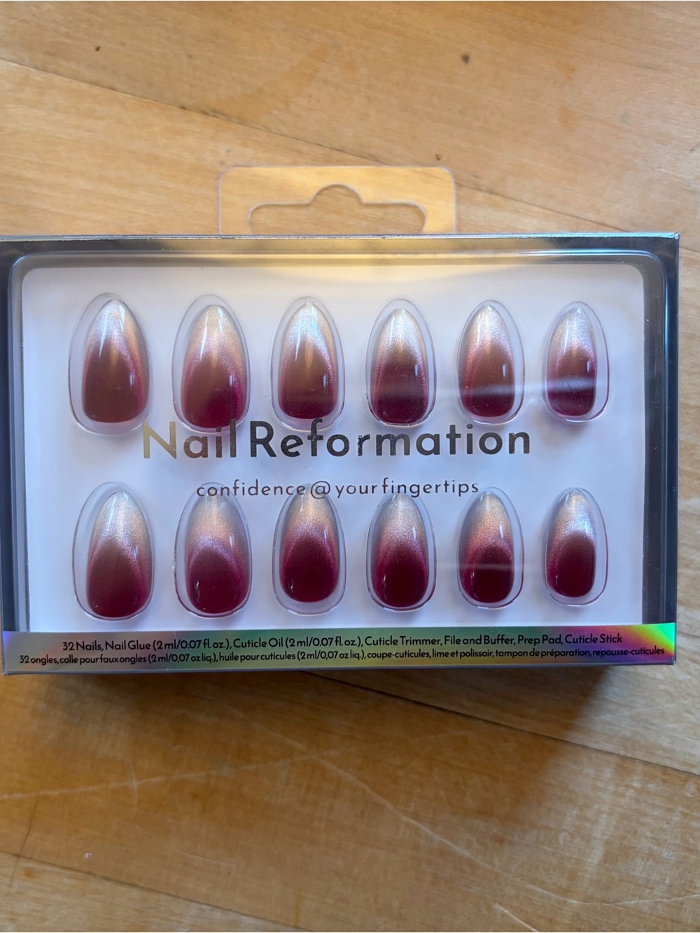 Nail Reformation Red Ombre press on nails